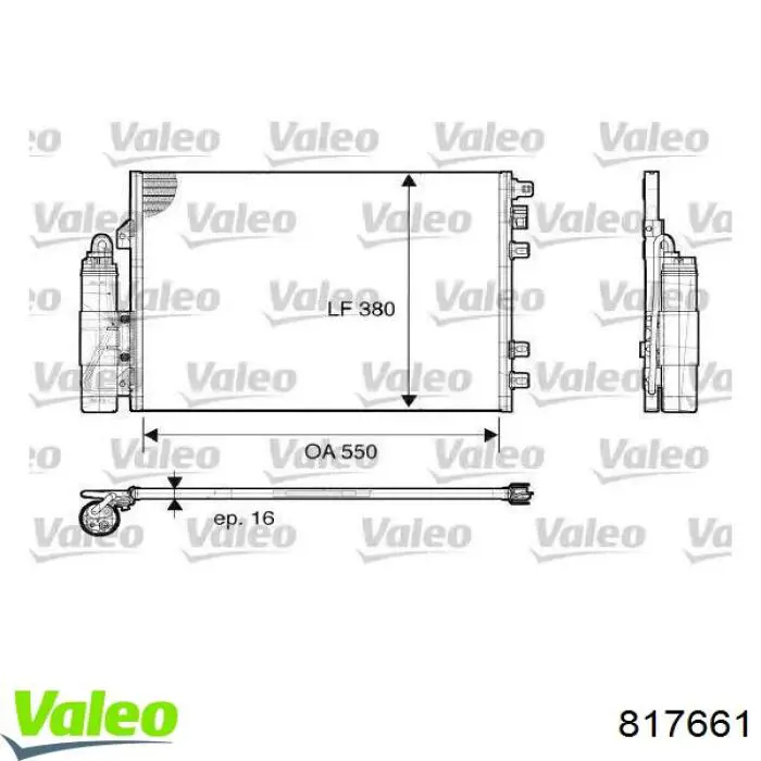Конденсатор кондиціонера VALEO 817661 ціна, від 76.41 USD