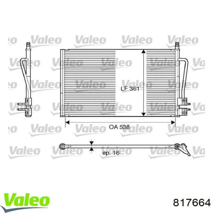 Радіатор кондиціонера 817664 VALEO