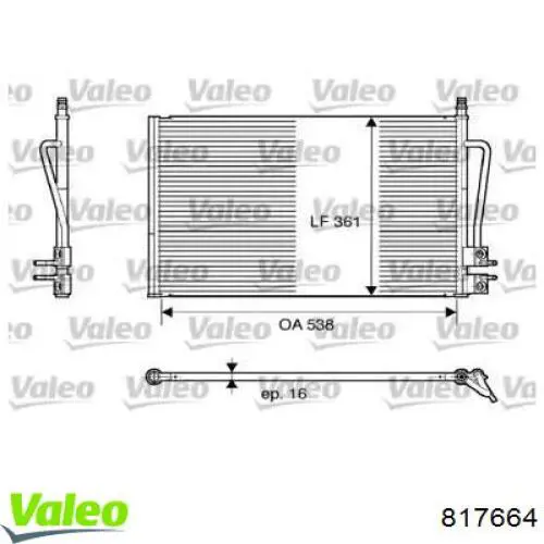 Радіатор кондиціонера 817664 VALEO