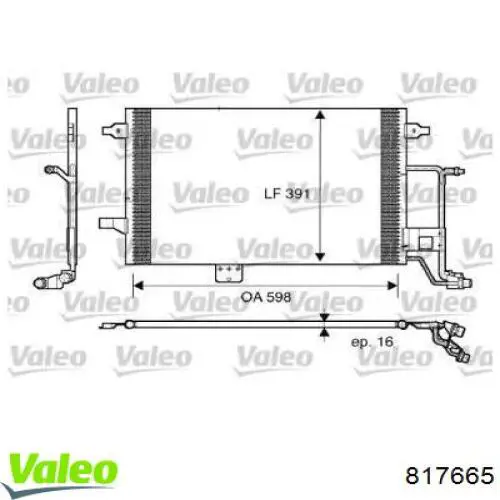 Радіатор кондиціонера 817665 VALEO