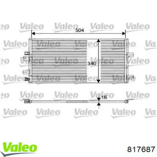 817687 VALEO PHC Радиатор кондиционера