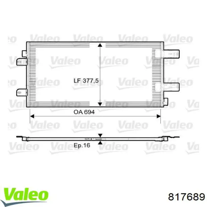 Радіатор кондиціонера 817689 VALEO