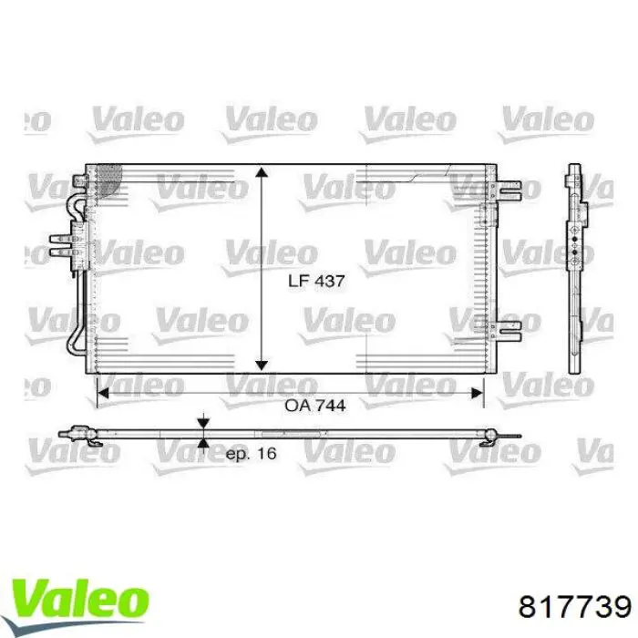 Радіатор кондиціонера 817739 VALEO