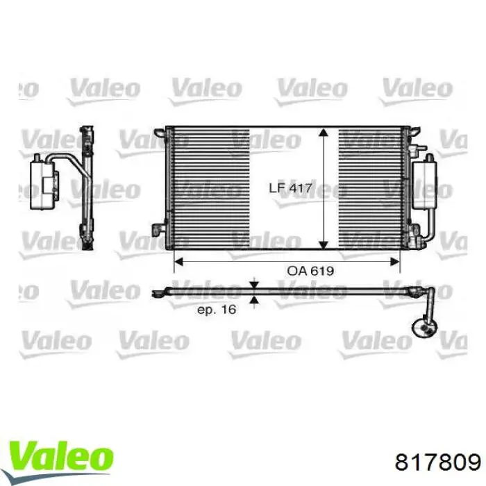 Радіатор кондиціонера 817809 VALEO