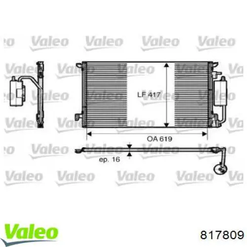 Конденсатор кондиціонера VALEO 817809 ціна, від 64.69 USD