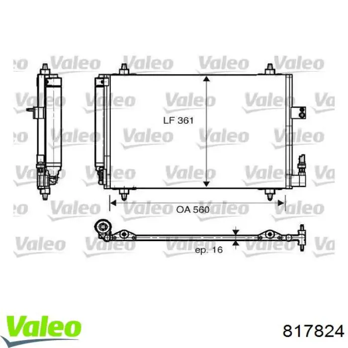 Радіатор кондиціонера 817824 VALEO