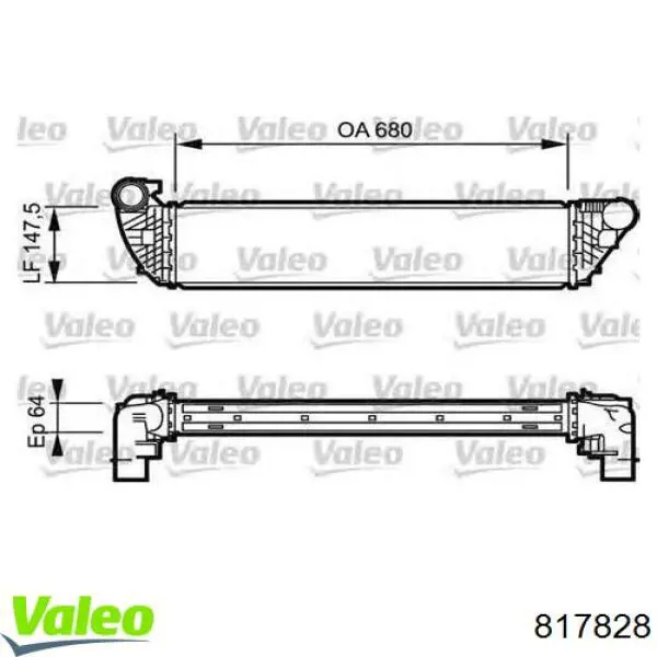 Купити 817828 VALEO Радіатор интеркуллера