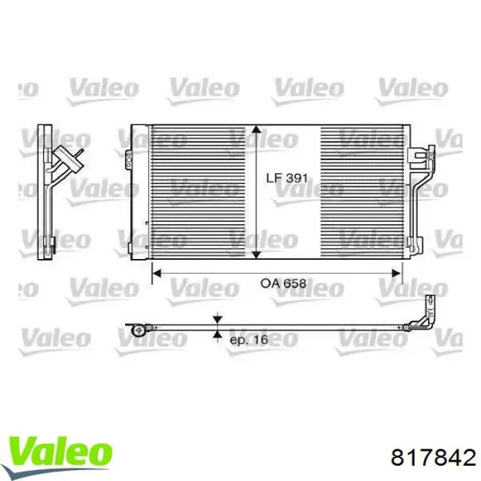 Конденсатор кондиціонера VALEO 817842 ціна, від 100.22 USD