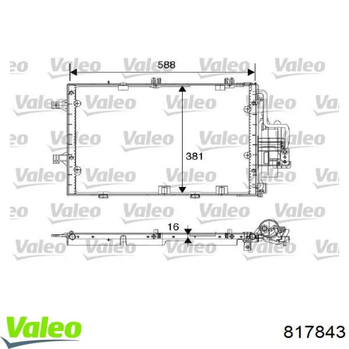Конденсатор кондиціонера VALEO 817843 ціна, від 103.71 USD
