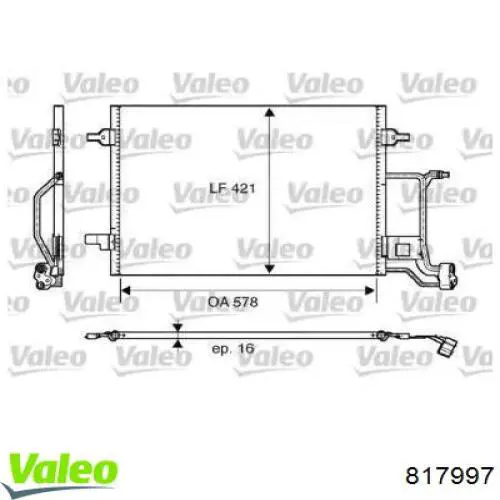 Конденсатор кондиціонера VALEO 817997 ціна, від 80.58 USD