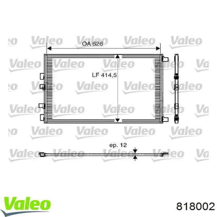 Радіатор кондиціонера 818002 VALEO