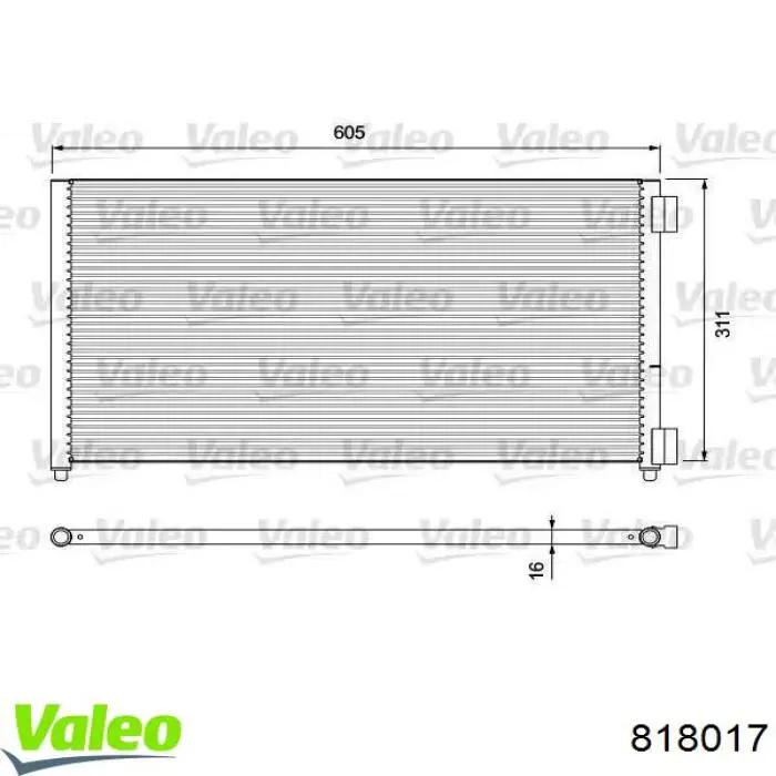 Радіатор кондиціонера 818017 VALEO