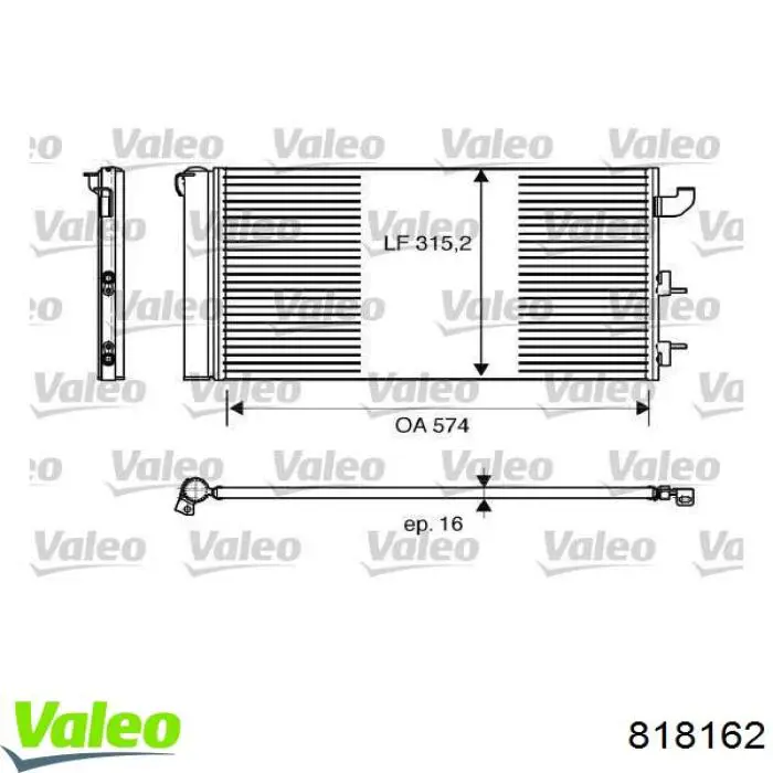 818162 VALEO радіатор кондиціонера
