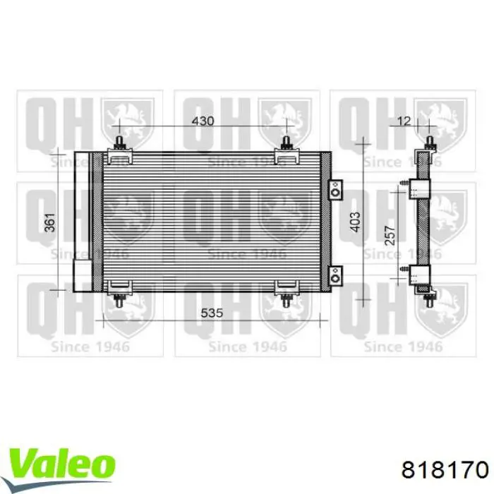 Конденсатор кондиціонера VALEO 818170 ціна, від 100.55 USD