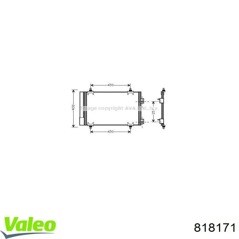 Конденсатор кондиціонера VALEO 818171 ціна, від 79.66 USD