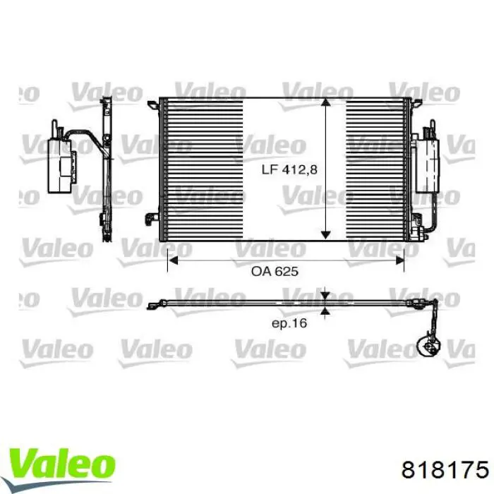 Радіатор кондиціонера 818175 VALEO