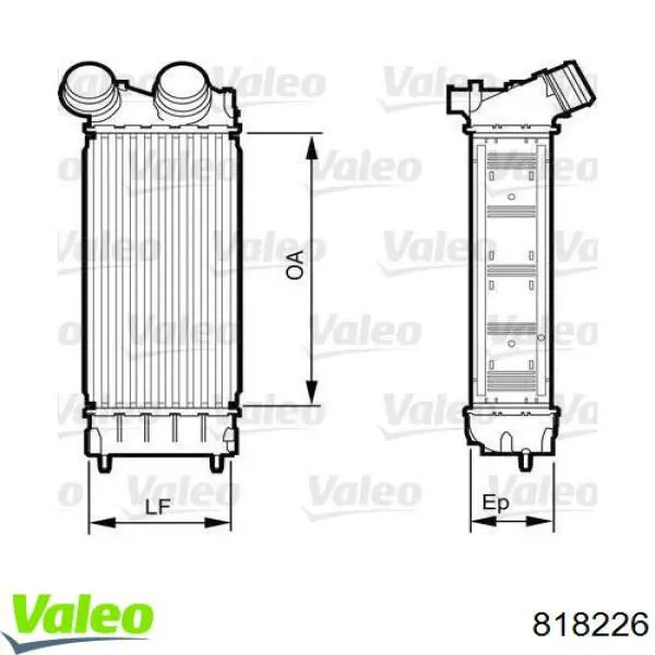 Радіатор интеркуллера 818226 VALEO