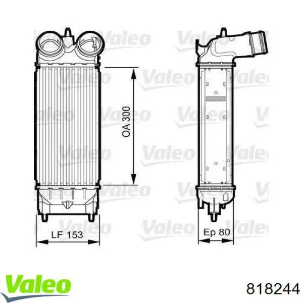 818244 VALEO радіатор интеркуллера