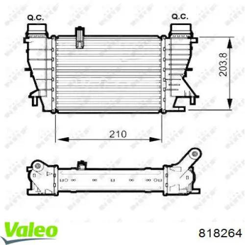 818264 VALEO Охолоджувач наддувочного повітря