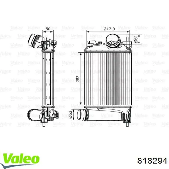 Радіатор интеркуллера 818297 VALEO