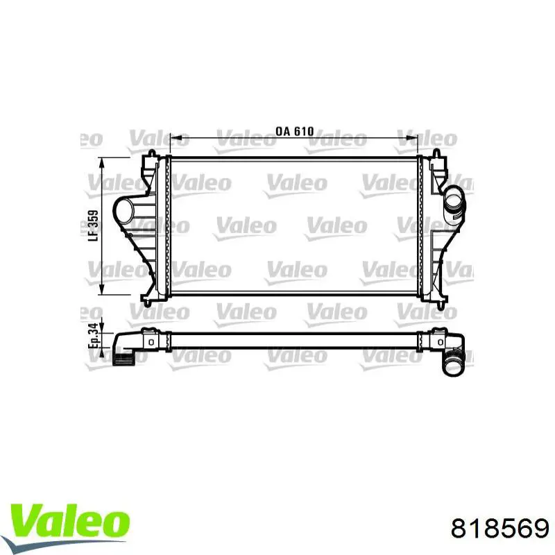Купити 818569 VALEO Радіатор интеркуллера