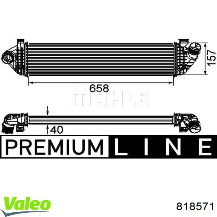 Купити 818571 VALEO Радіатор интеркуллера
