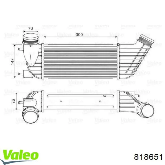 818651 VALEO Охолоджувач наддувочного повітря