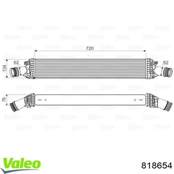 818654 VALEO Охолоджувач наддувочного повітря