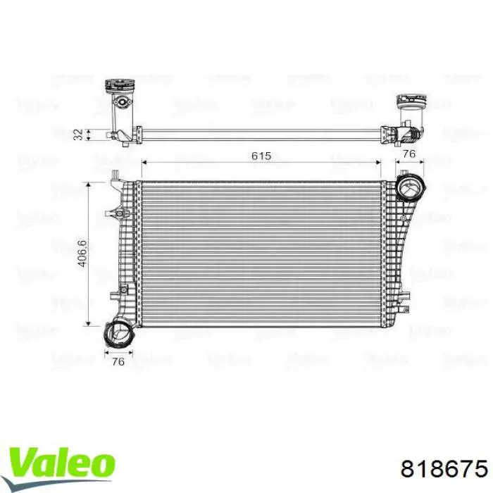 Радіатор интеркуллера 818675 VALEO