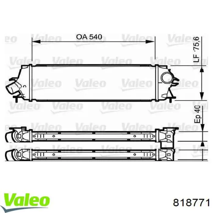 Купити 818771 VALEO Радіатор интеркуллера