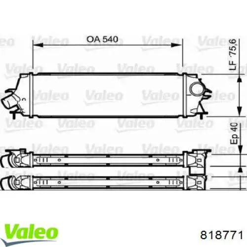 818771 VALEO Охолоджувач наддувочного повітря