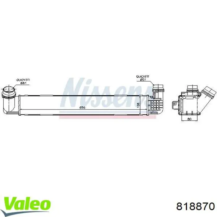 818870 VALEO Охолоджувач наддувочного повітря