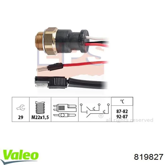 Датчик температури радіатора VALEO 819827 ціна, від 12.99 USD