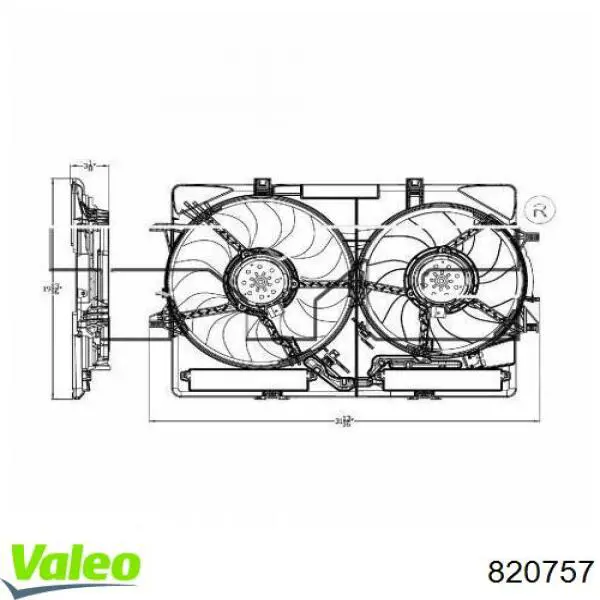 Дифузор (кожух) радіатора охолодження VALEO 820757 ціна, від 33.97 USD