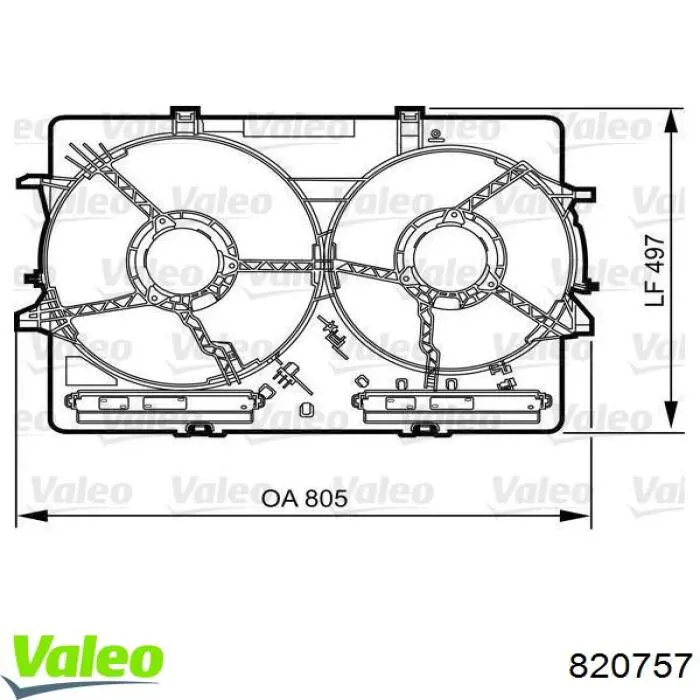 Купити 820757 VALEO Дифузор вентилятора