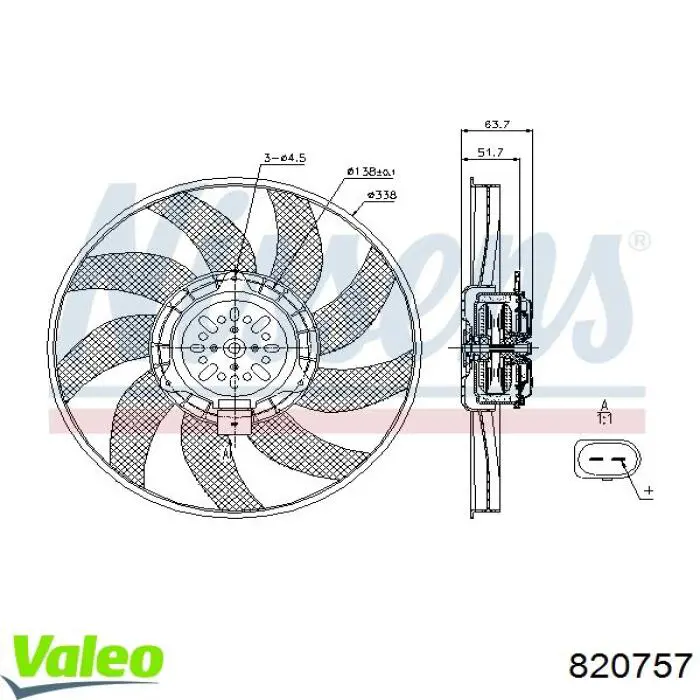820757 VALEO Облицювання рамки радіатора