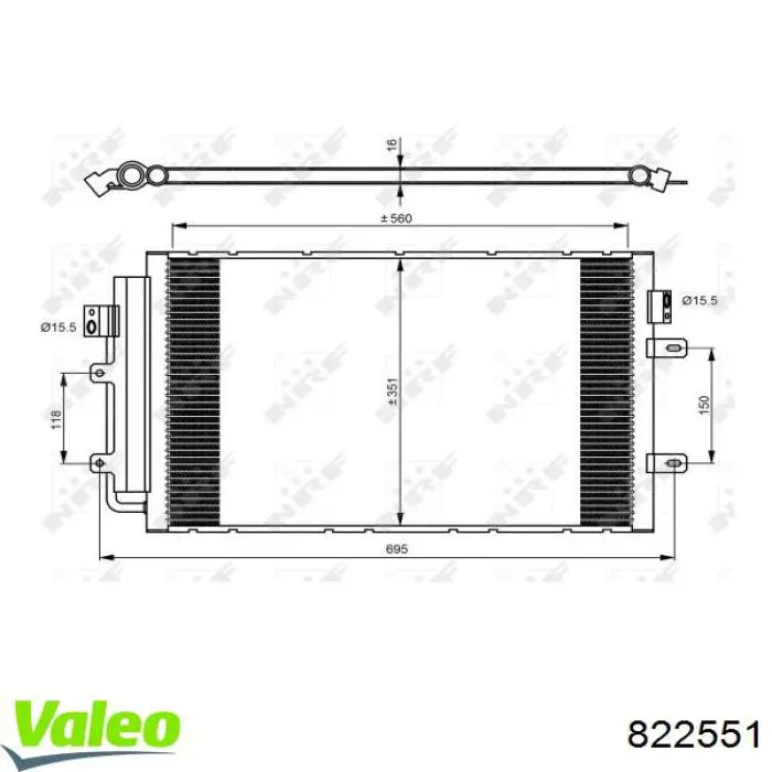 Радіатор кондиціонера 822551 VALEO