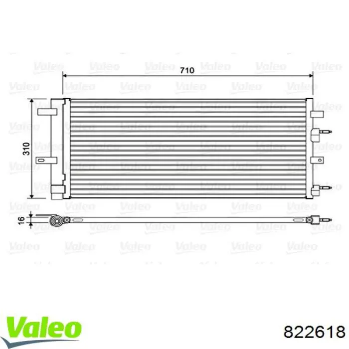 Конденсатор кондиціонера VALEO 822618 ціна, від 88.96 USD