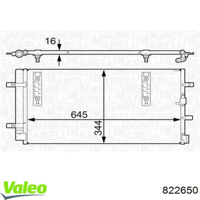 Радіатор кондиціонера 822650 VALEO