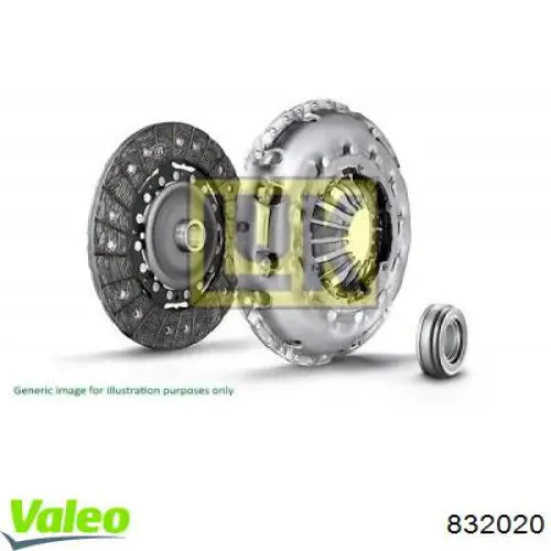 Купити 832020 VALEO Комплект зчеплення (диск, корзина, підшипник)