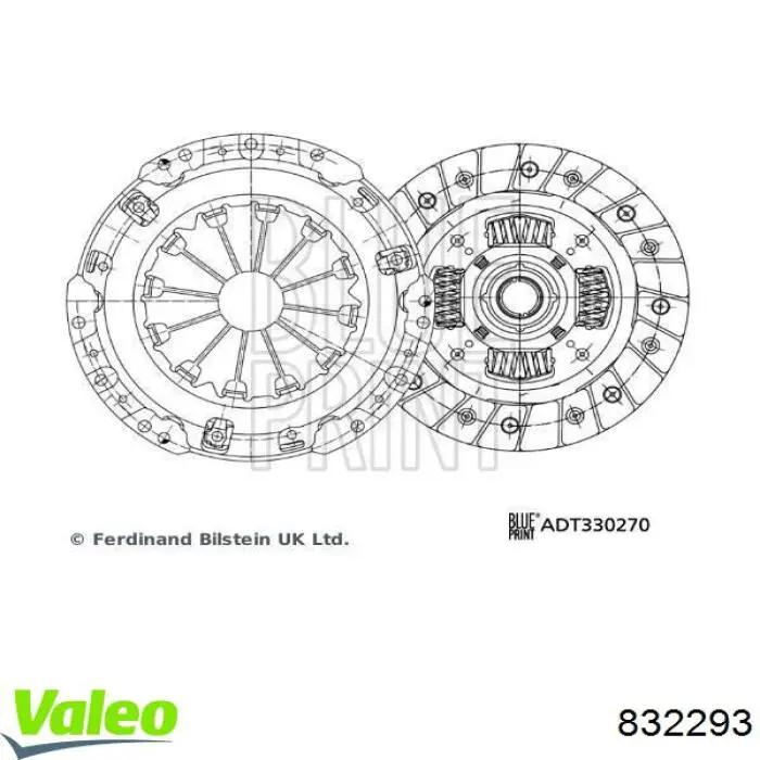Комплект зчеплення (3 частини) VALEO 832293 ціна, від 134.95 USD