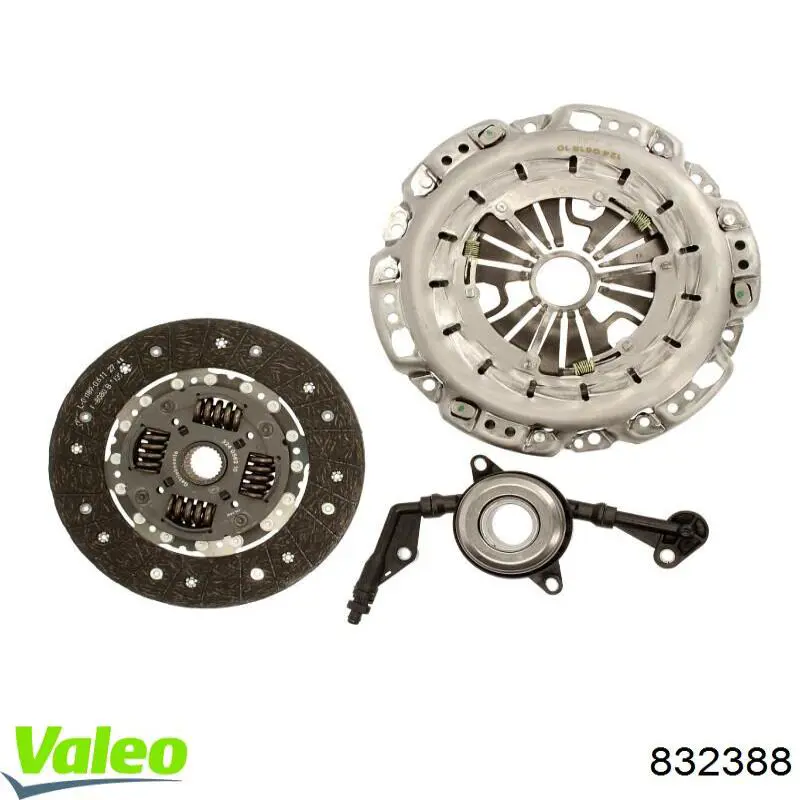 Купити 832388 VALEO Комплект зчеплення (диск, корзина, підшипник)