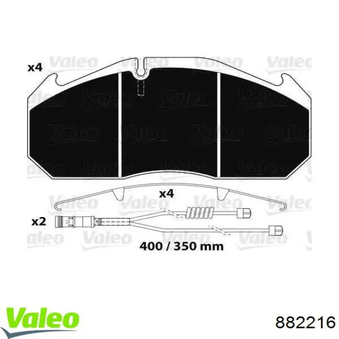 Гальмівні колодки VALEO 882216 ціна, від 58.27 USD
