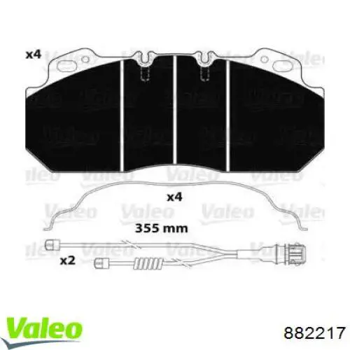 Гальмівні колодки VALEO 882217 ціна, від 62.03 USD