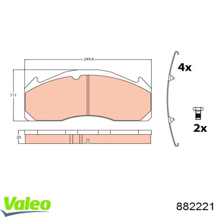 Тормозні колодки VALEO 882221