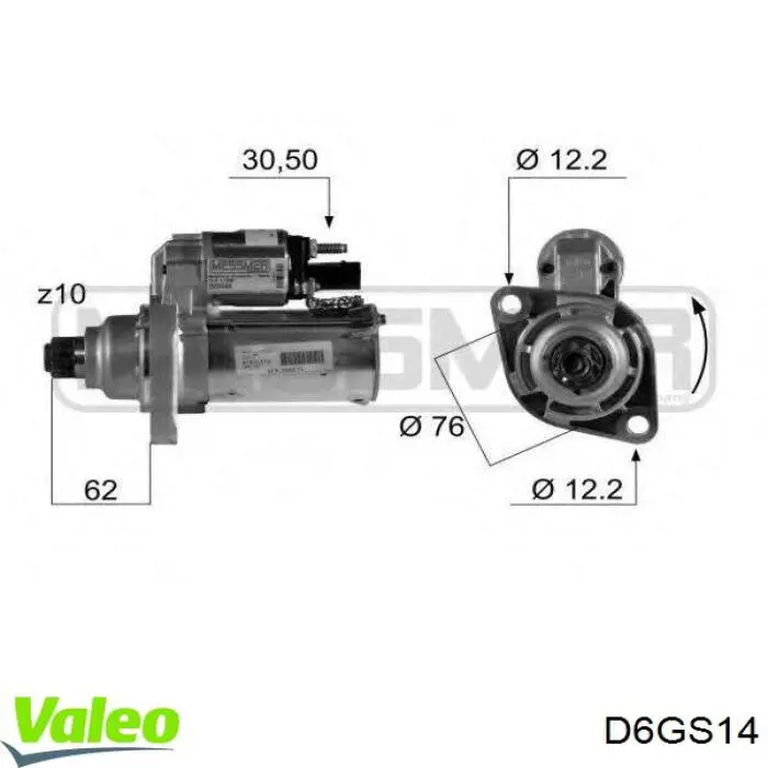Стартер VALEO D6GS14 ціна, від 48.14 USD