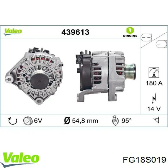 FG18S019 VALEO Авто генератор