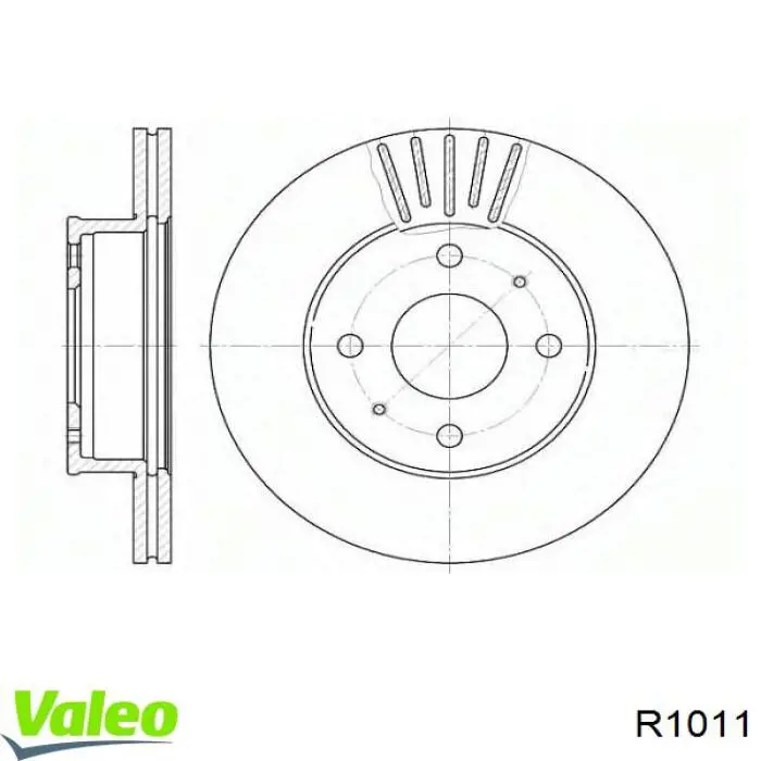 R1011 VALEO диск гальмівний передній