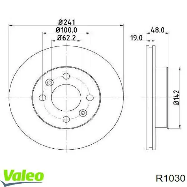 R1030 VALEO Гальмо дискове переднє