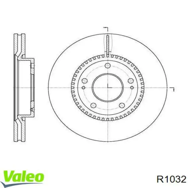R1032 VALEO диск гальмівний передній